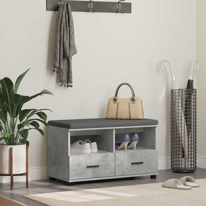 Panca per ingresso con cuscino Grigio cemento 80 x 38 x 46 cm