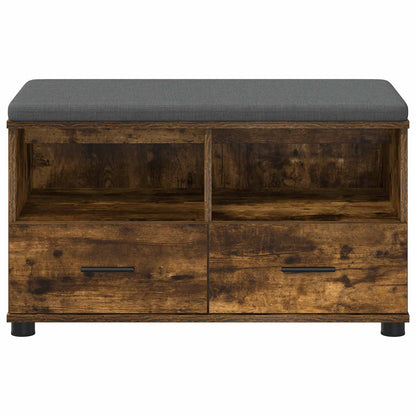 Panca per ingresso con cuscino Rovere fumé 80 x 38 x 46 cm