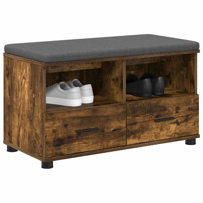 Panca per ingresso con cuscino Rovere fumé 80 x 38 x 46 cm