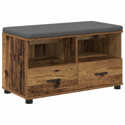 Panca per ingresso con cuscino Legno vecchio 80 x 38 x 46 cm