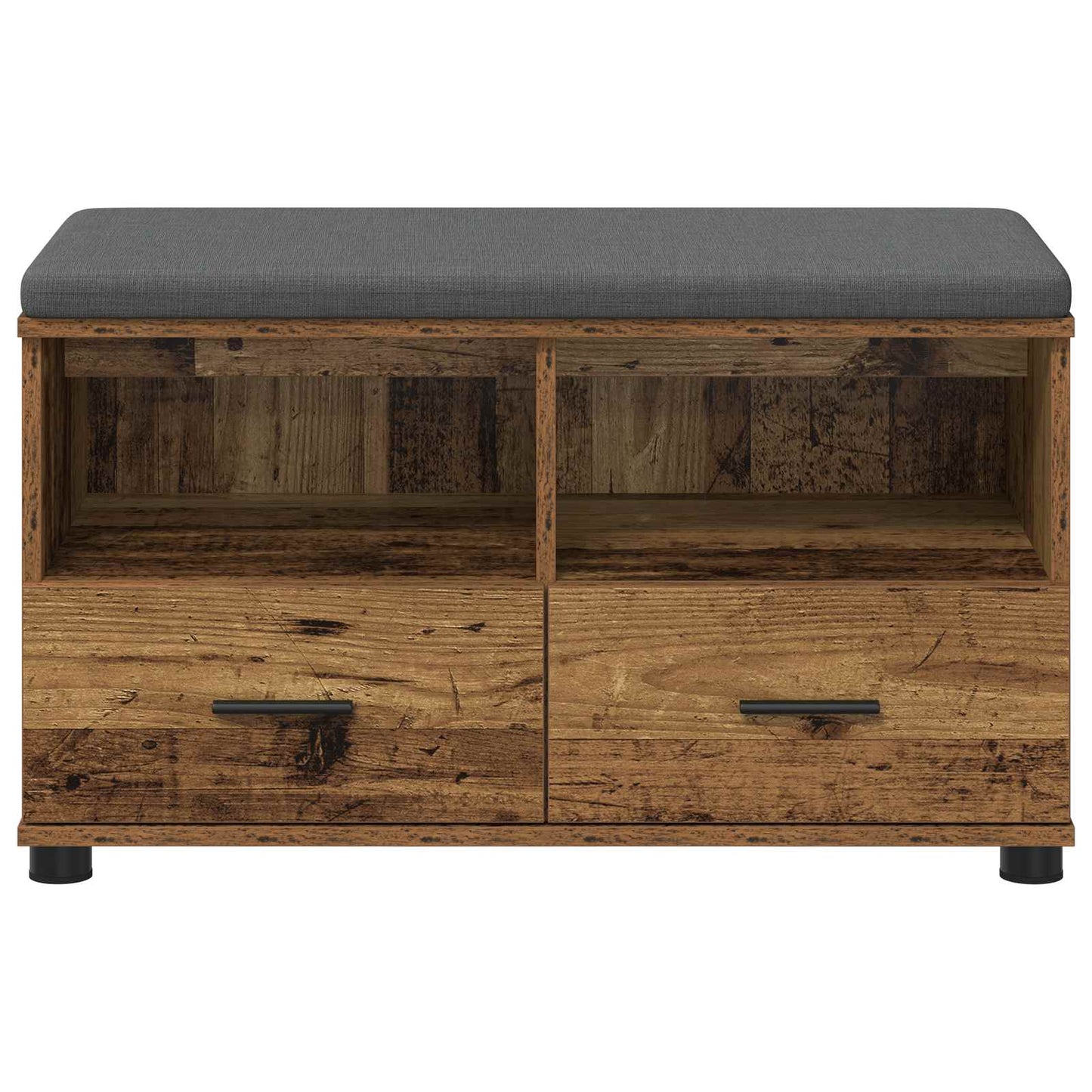 Panca per ingresso con cuscino Legno vecchio 80 x 38 x 46 cm