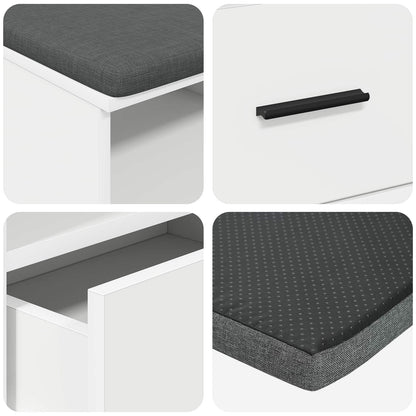 Panca per ingresso con cuscino Bianco 100 x 38 x 46 cm