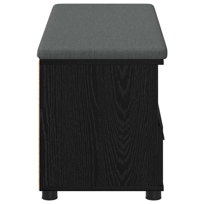 Panca per ingresso con cuscino Rovere Nero 100 x 38 x 46 cm