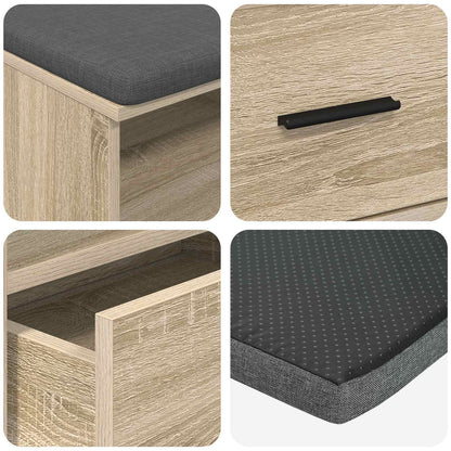 Panca per ingresso con cuscino Rovere Sonoma 100 x 38 x 46 cm