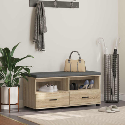 Panca per ingresso con cuscino Rovere Sonoma 100 x 38 x 46 cm