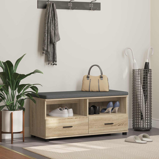 Panca per ingresso con cuscino Rovere Sonoma 100 x 38 x 46 cm