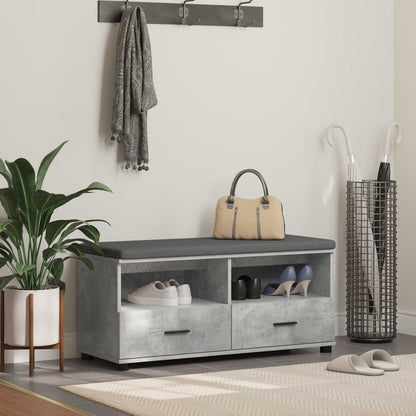 Panca per ingresso con cuscino Grigio Cemento 100 x 38 x 46 cm | homemem39