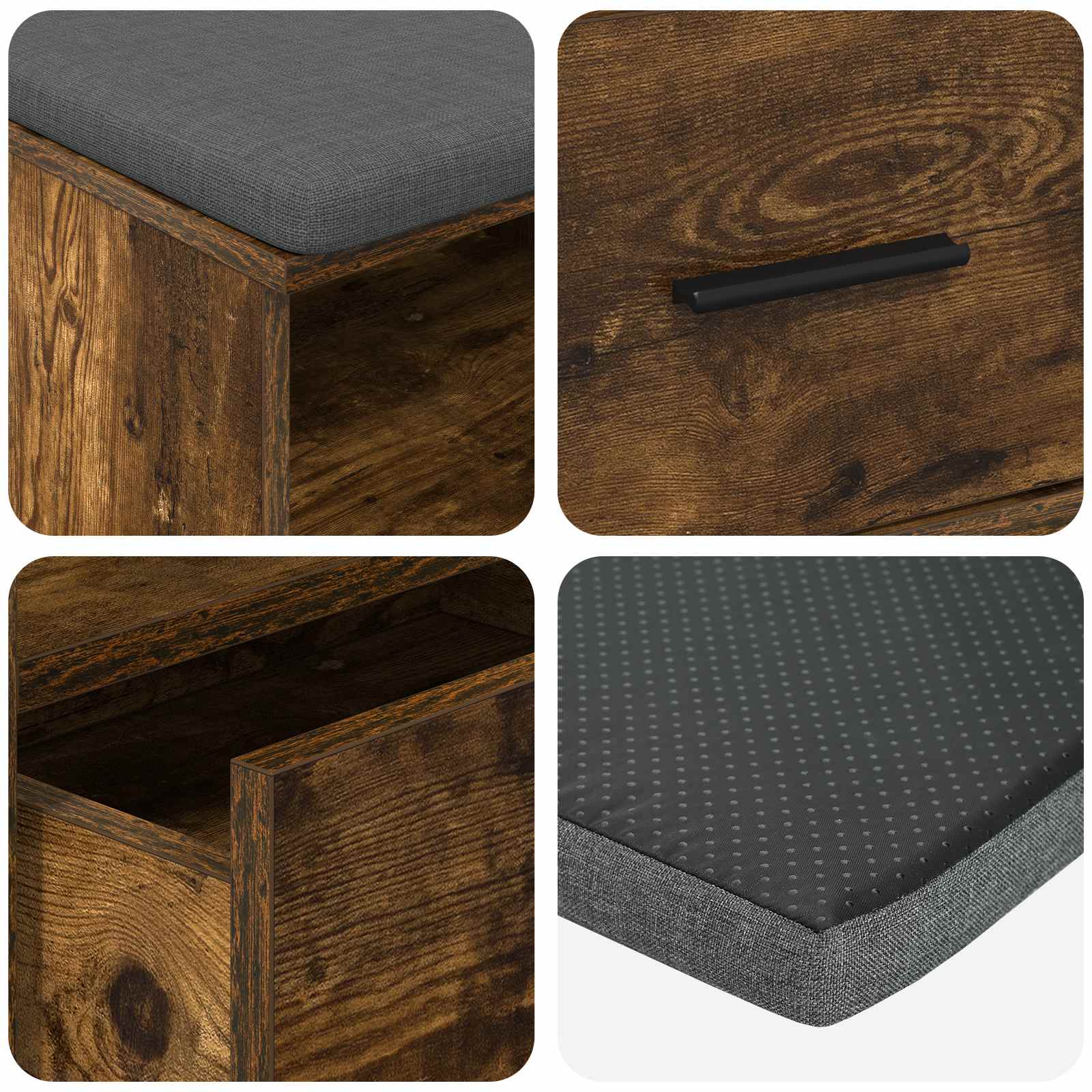 Panca per ingresso Quercia Affumicata 100 x 38 x 46 cm | homemem39