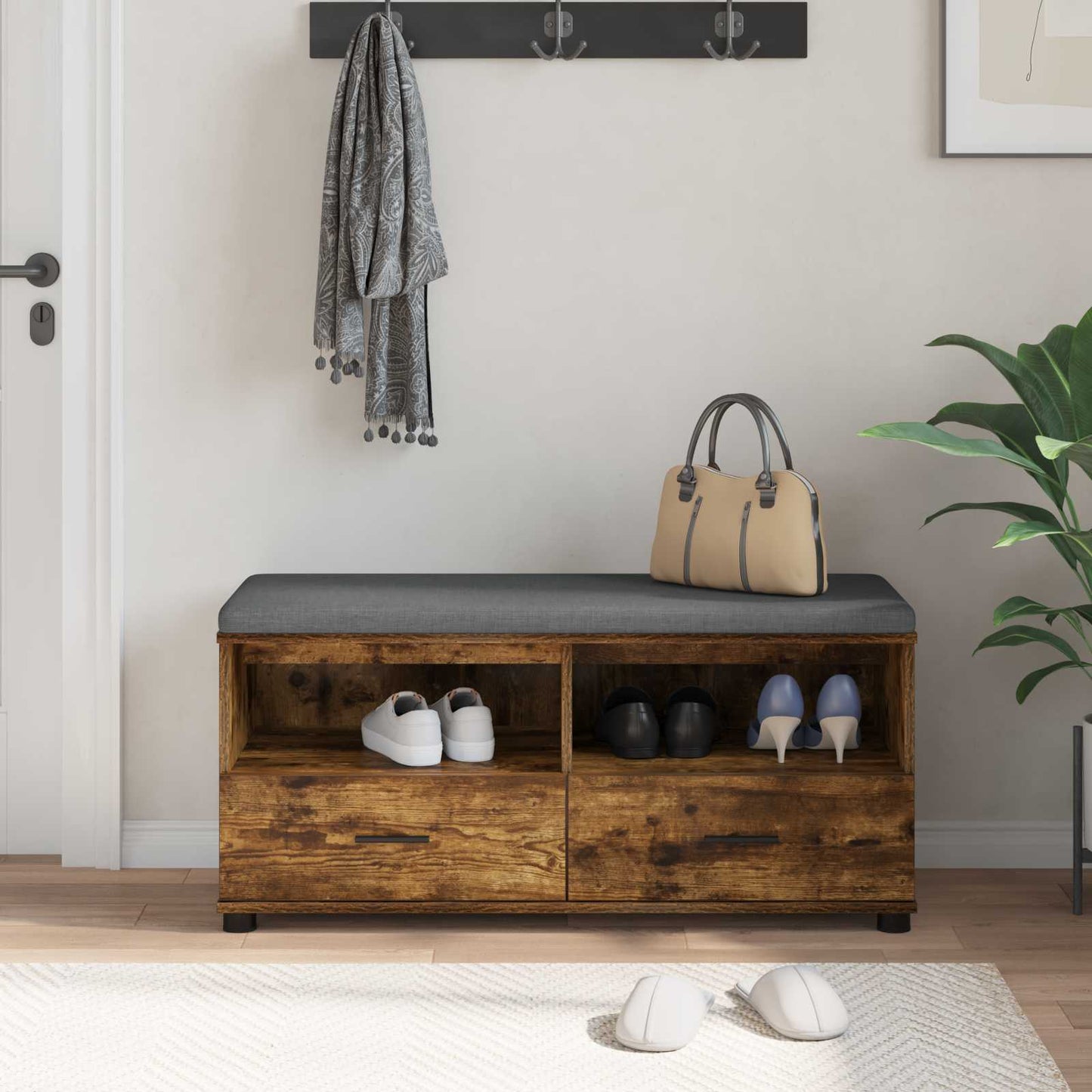 Panca per ingresso Quercia Affumicata 100 x 38 x 46 cm | homemem39
