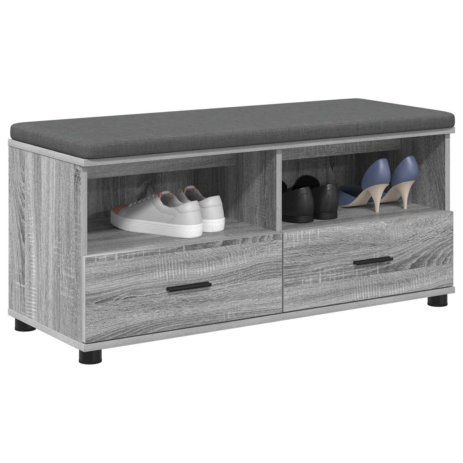 Panca per ingresso con cuscino Sonoma grigia 100 x 38 x 46 cm | homemem39