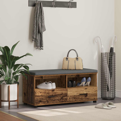 Panca per ingresso con cuscino Legno vecchio 100 x 38 x 46 cm | homemem39