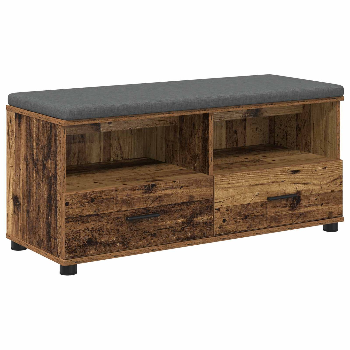 Panca per ingresso con cuscino Legno vecchio 100 x 38 x 46 cm | homemem39