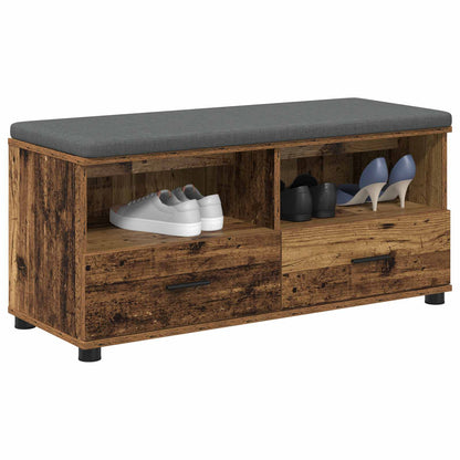 Panca per ingresso con cuscino Legno vecchio 100 x 38 x 46 cm | homemem39