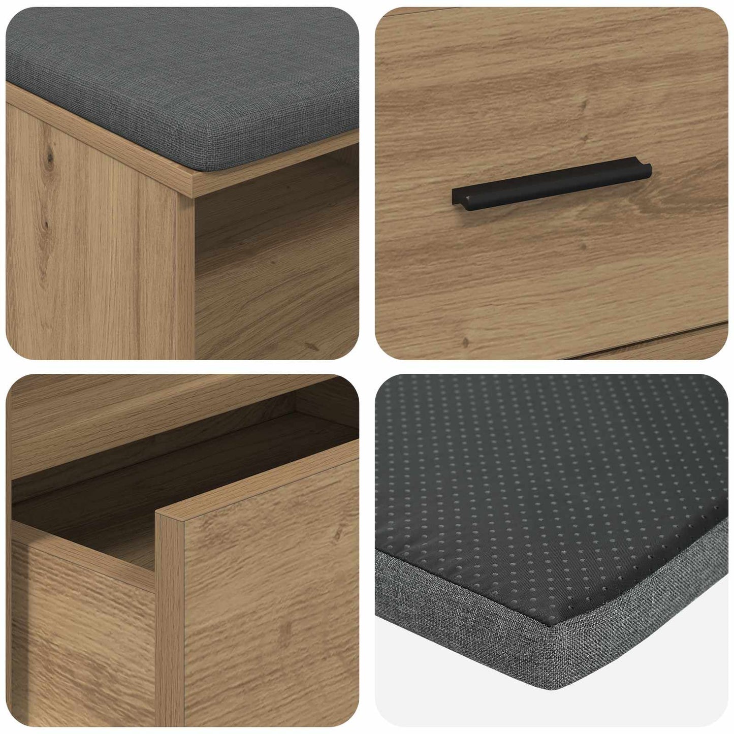 Panca per ingresso Rovere artigianale 100 x 38 x 46 cm