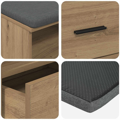 Panca per ingresso Rovere artigianale 100 x 38 x 46 cm