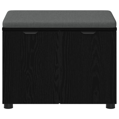 Panca per ingresso con cuscino Rovere Nero 60 x 38 x 46 cm