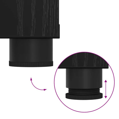 Panca per ingresso con cuscino Rovere Nero 60 x 38 x 46 cm