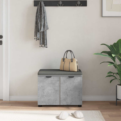 Panca per ingresso con cuscino Grigio cemento 60 x 38 x 46 cm