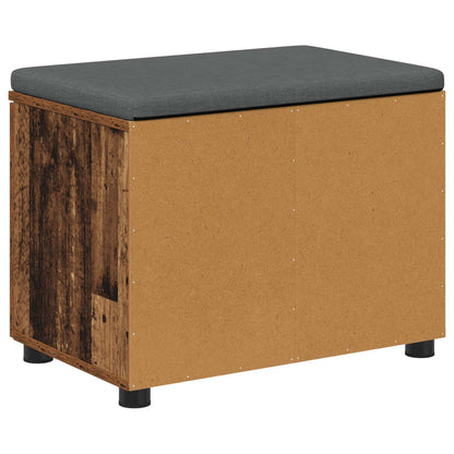 Panca per ingresso con cuscino Legno vecchio 60 x 38 x 46 cm