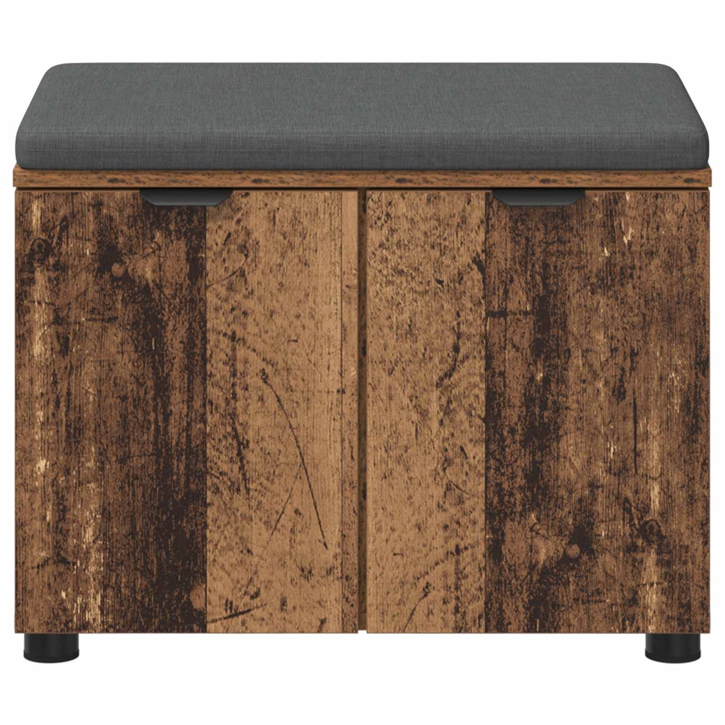 Panca per ingresso con cuscino Legno vecchio 60 x 38 x 46 cm