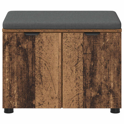 Panca per ingresso con cuscino Legno vecchio 60 x 38 x 46 cm