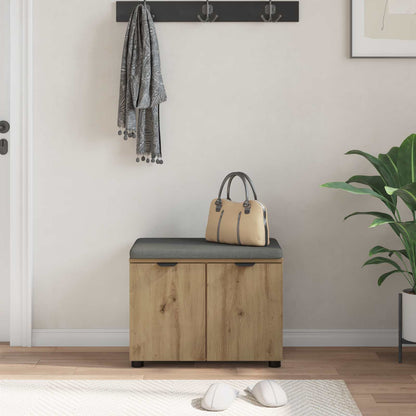 Panca per ingresso con porta Rovere artigianale 60 x 38 x 46 cm