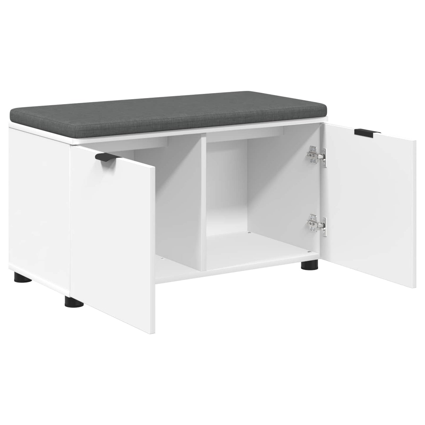 Panca per ingresso con cuscino con porta Bianco 80 x 38 x 46 cm | homemem39