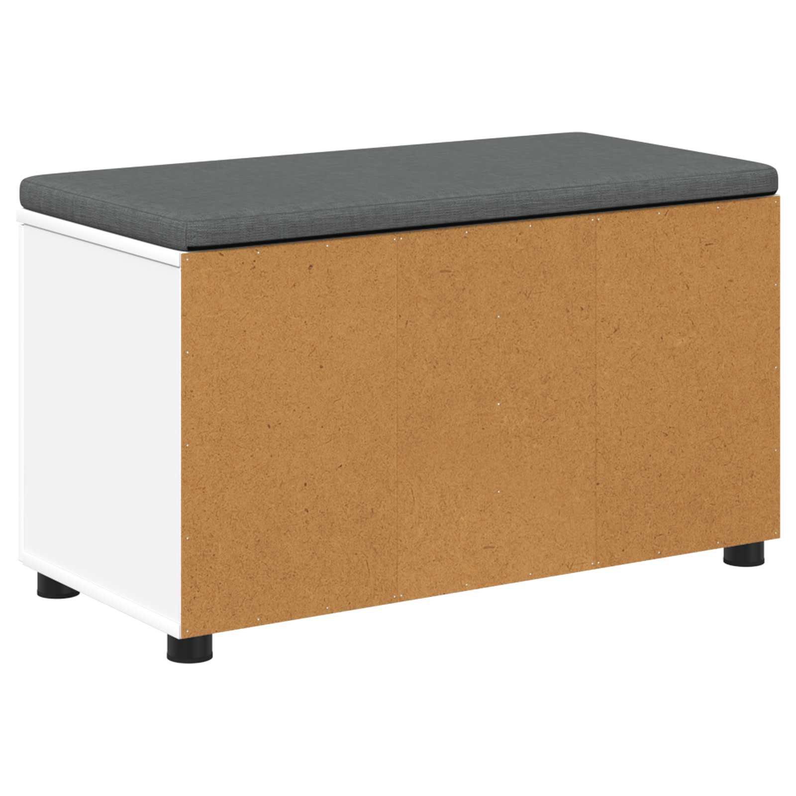 Panca per ingresso con cuscino con porta Bianco 80 x 38 x 46 cm | homemem39
