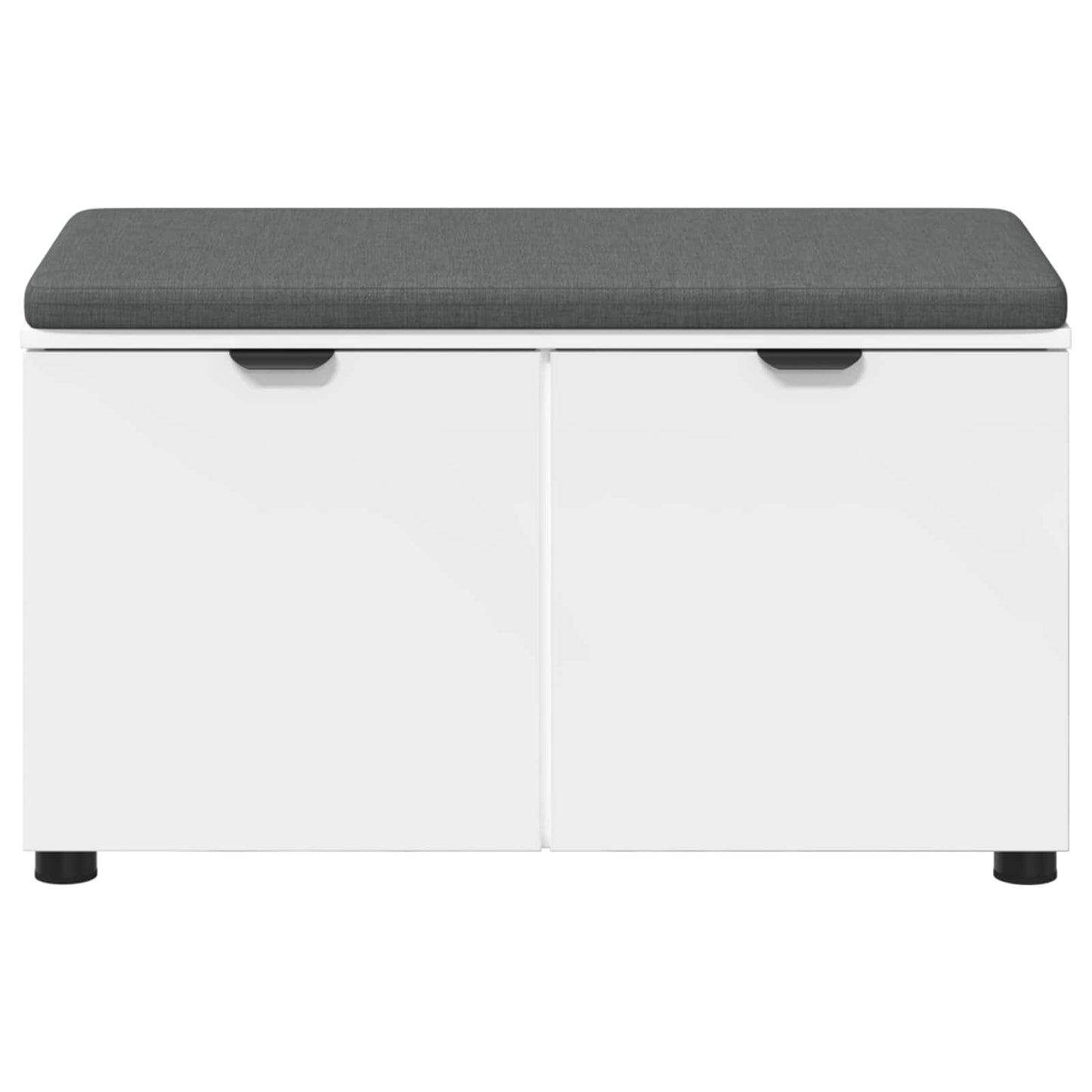 Panca per ingresso con cuscino con porta Bianco 80 x 38 x 46 cm | homemem39