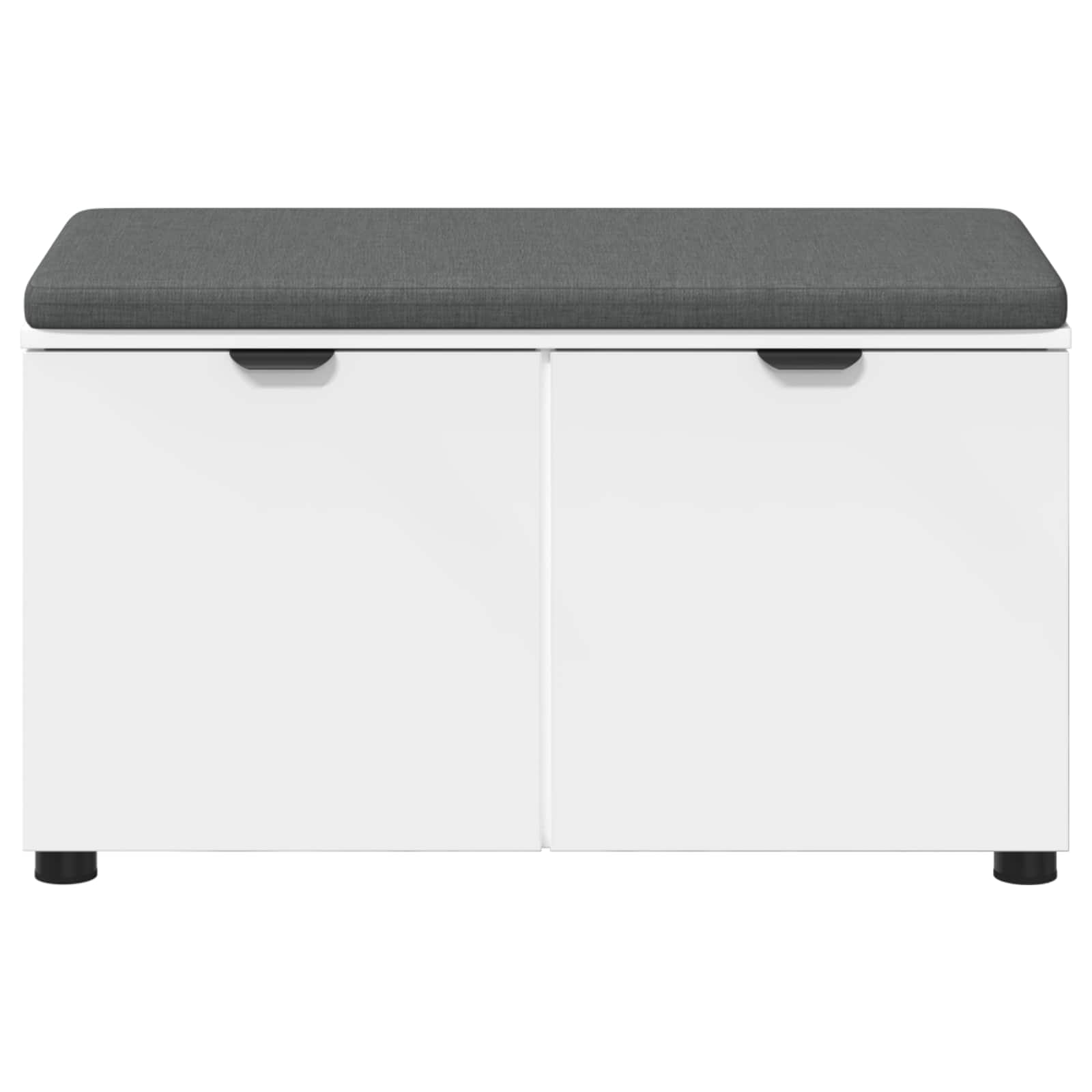 Panca per ingresso con cuscino con porta Bianco 80 x 38 x 46 cm | homemem39