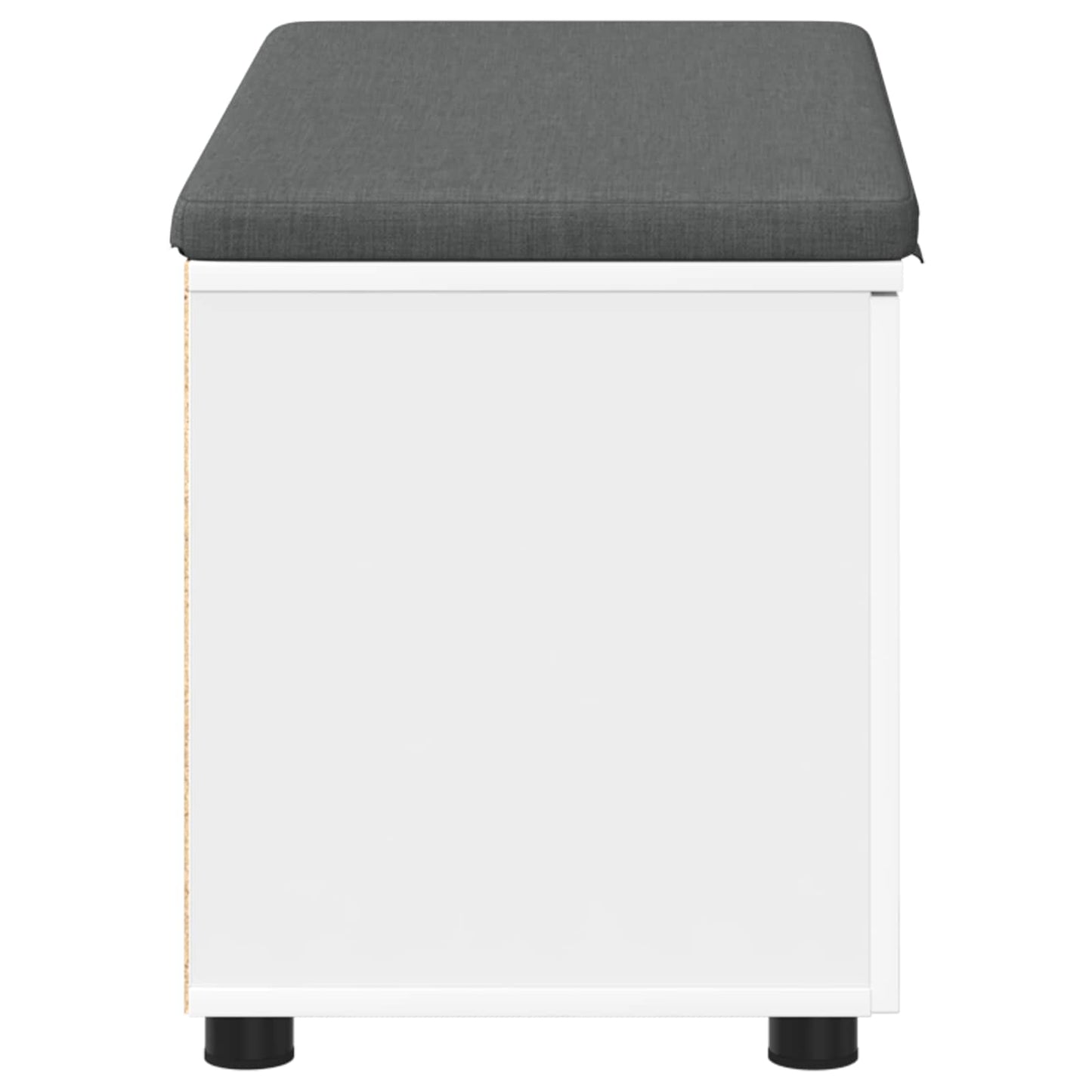 Panca per ingresso con cuscino con porta Bianco 80 x 38 x 46 cm | homemem39