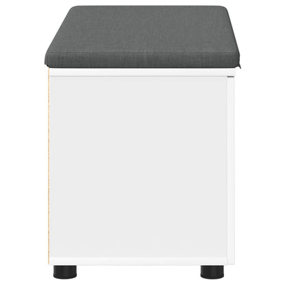 Panca per ingresso con cuscino con porta Bianco 80 x 38 x 46 cm | homemem39