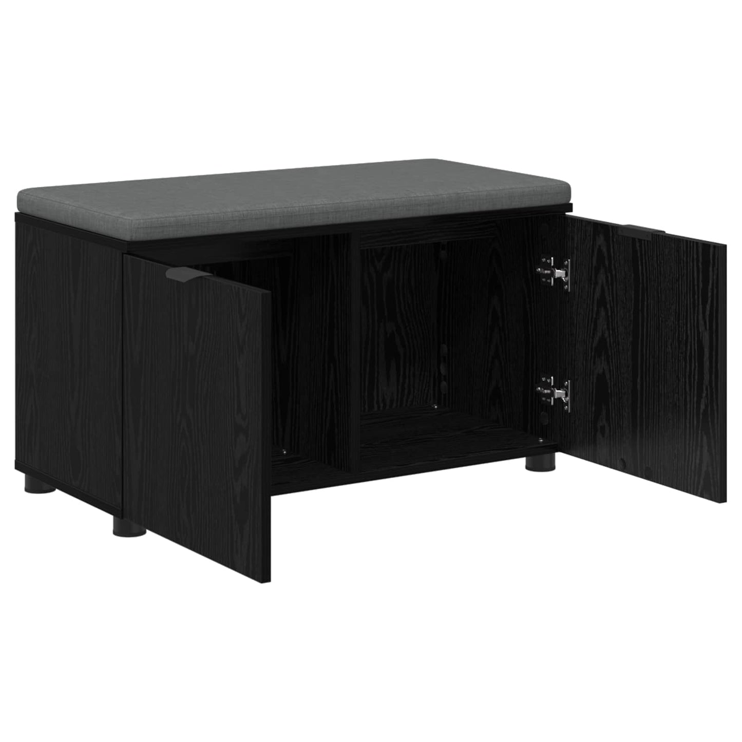 Panca per ingresso con cuscino Rovere Nero 80 x 38 x 46 cm | homemem39