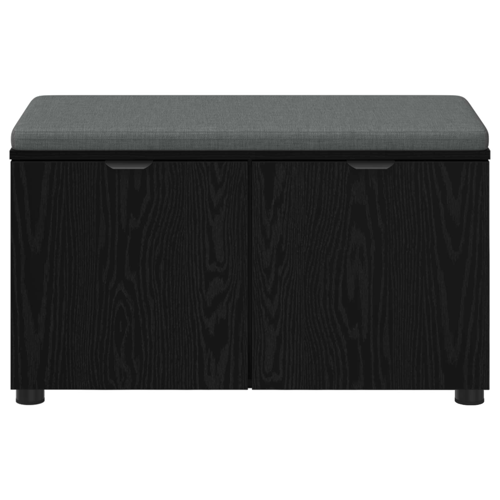 Panca per ingresso con cuscino Rovere Nero 80 x 38 x 46 cm | homemem39