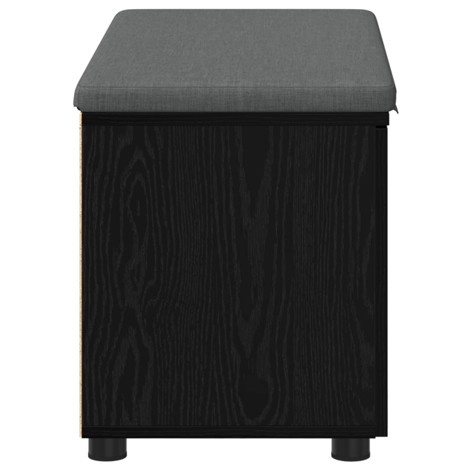 Panca per ingresso con cuscino Rovere Nero 80 x 38 x 46 cm | homemem39