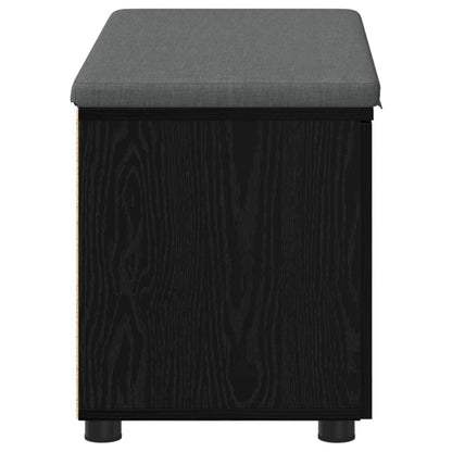 Panca per ingresso con cuscino Rovere Nero 80 x 38 x 46 cm | homemem39