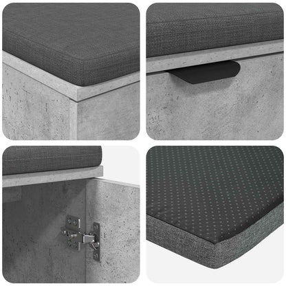 Panca per ingresso con cuscino Grigio Cemento 80 x 38 x 46 cm | homemem39