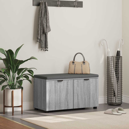 Panca per ingresso con cuscino Sonoma grigia 80 x 38 x 46 cm | homemem39