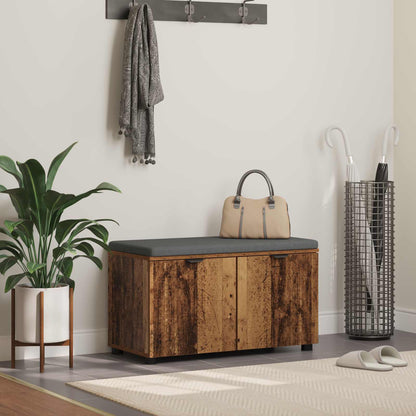 Panca per ingresso con cuscino Legno vecchio 80 x 38 x 46 cm | homemem39