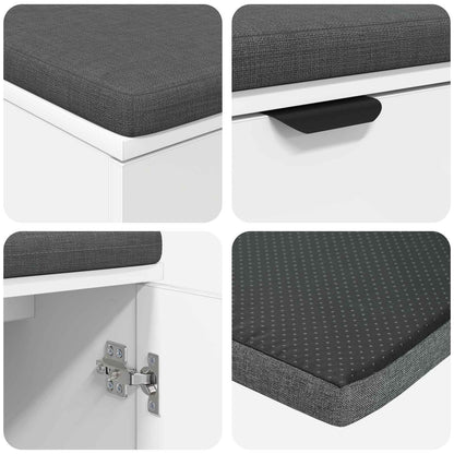 Panca per ingresso con cuscino Bianco 100 x 38 x 46 cm