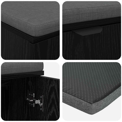 Panca per ingresso con cuscino Rovere Nero 100 x 38 x 46 cm