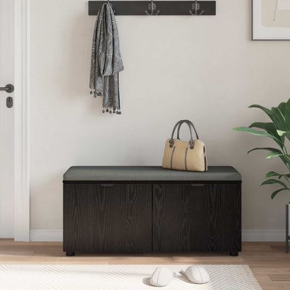 Panca per ingresso con cuscino Rovere Nero 100 x 38 x 46 cm