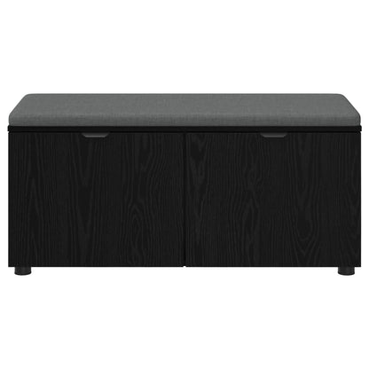 Panca per ingresso con cuscino Rovere Nero 100 x 38 x 46 cm