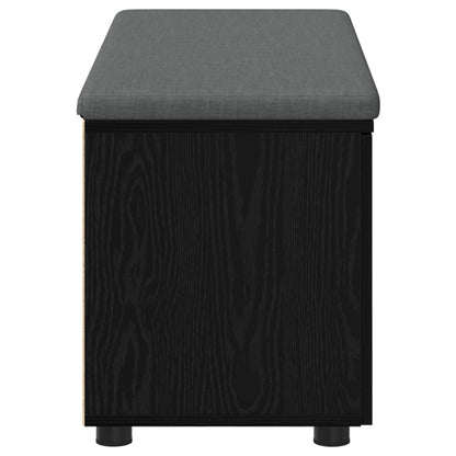 Panca per ingresso con cuscino Rovere Nero 100 x 38 x 46 cm