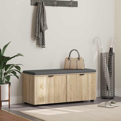 Panca per ingresso con cuscino Rovere Sonoma 100 x 38 x 46 cm