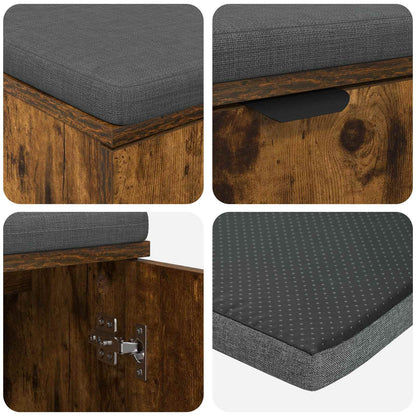 Panca per ingresso con cuscino Rovere fumé 100 x 38 x 46 cm