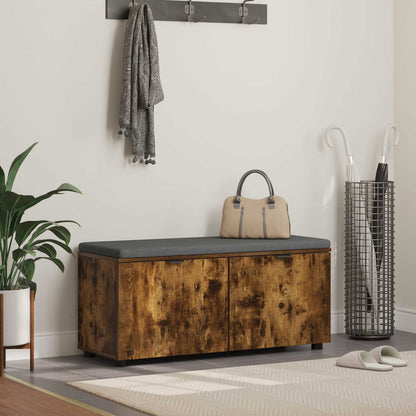 Panca per ingresso con cuscino Rovere fumé 100 x 38 x 46 cm