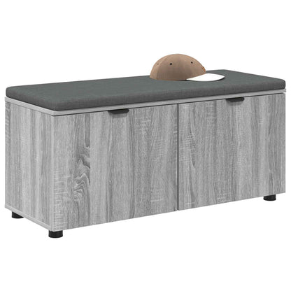 Panca per ingresso con cuscino Grigio Sonoma 100 x 38 x 46 cm