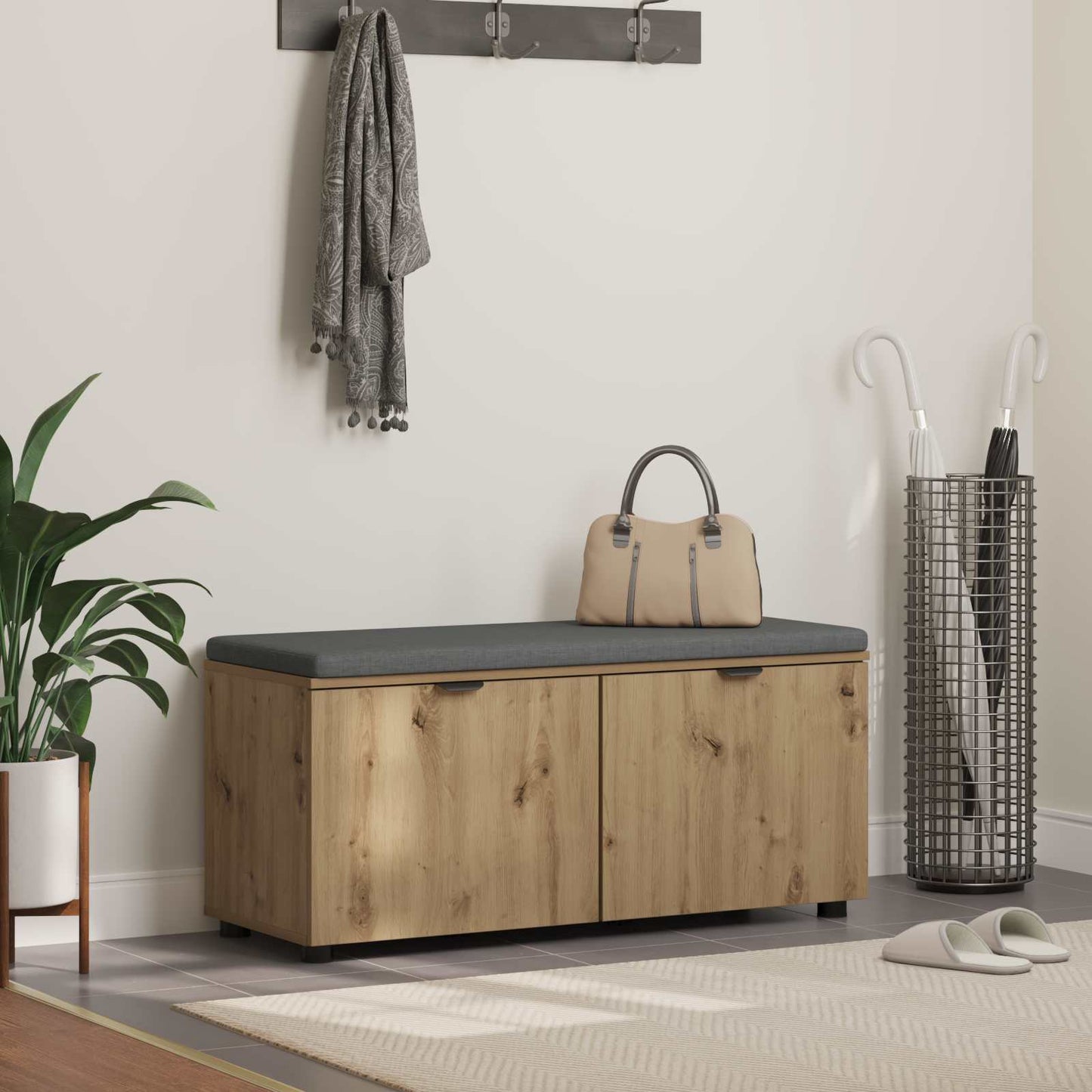 Panca per ingresso Rovere artigianale 100 x 38 x 46 cm