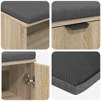 Panca per ingresso con cuscino Rovere Sonoma 60 x 38 x 46 cm